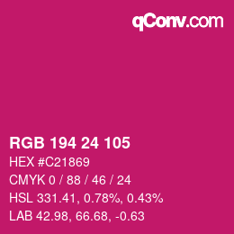 カラーコード: RGB 194 24 105 | qconv.com