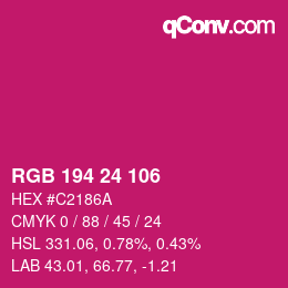 カラーコード: RGB 194 24 106 | qconv.com