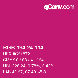 カラーコード: RGB 194 24 114 | qconv.com