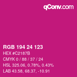カラーコード: RGB 194 24 123 | qconv.com