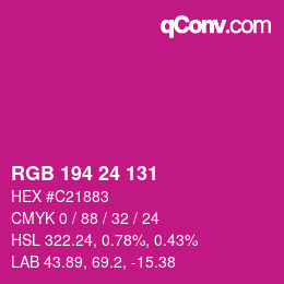 カラーコード: RGB 194 24 131 | qconv.com