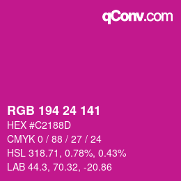 Color code: RGB 194 24 141 | qconv.com