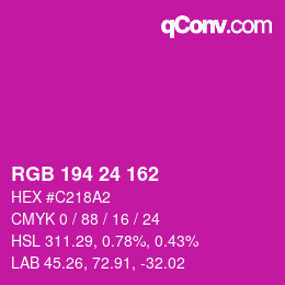 カラーコード: RGB 194 24 162 | qconv.com