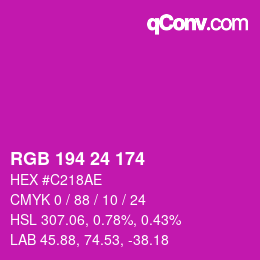 Color code: RGB 194 24 174 | qconv.com