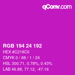 颜色代码: RGB 194 24 192 | qconv.com