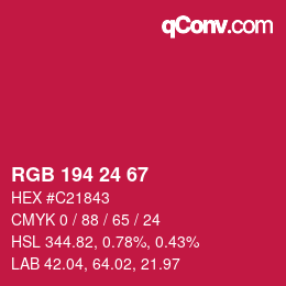 Color code: RGB 194 24 67 | qconv.com