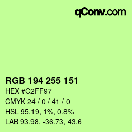 Color code: RGB 194 255 151 | qconv.com
