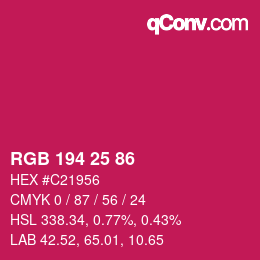Color code: RGB 194 25 86 | qconv.com
