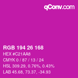 Color code: RGB 194 26 168 | qconv.com