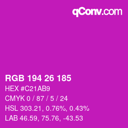 Color code: RGB 194 26 185 | qconv.com