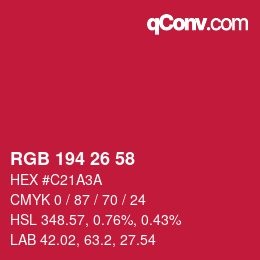 Color code: RGB 194 26 58 | qconv.com