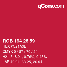 Color code: RGB 194 26 59 | qconv.com