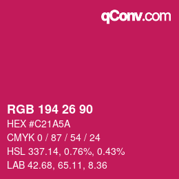 カラーコード: RGB 194 26 90 | qconv.com