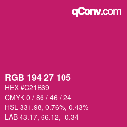 Color code: RGB 194 27 105 | qconv.com