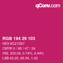 颜色代码: RGB 194 29 103 | qconv.com