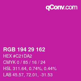 Color code: RGB 194 29 162 | qconv.com