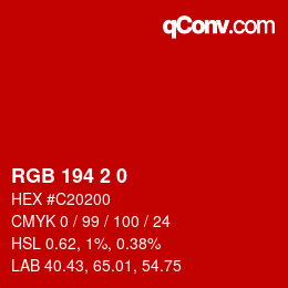 カラーコード: RGB 194 2 0 | qconv.com