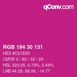 カラーコード: RGB 194 30 131 | qconv.com
