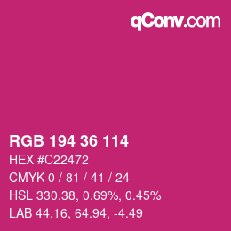 Color code: RGB 194 36 114 | qconv.com