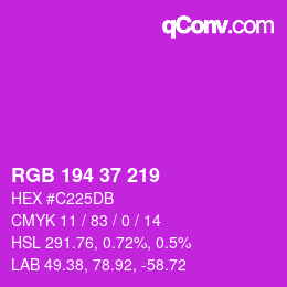 カラーコード: RGB 194 37 219 | qconv.com