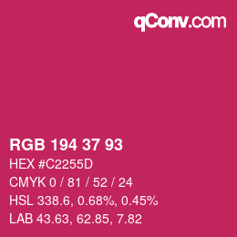 カラーコード: RGB 194 37 93 | qconv.com