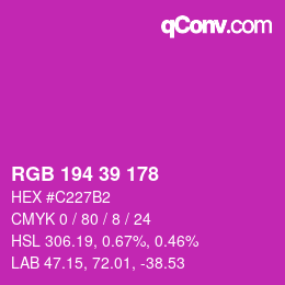 カラーコード: RGB 194 39 178 | qconv.com