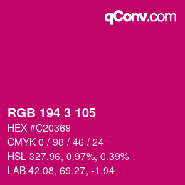 Color code: RGB 194 3 105 | qconv.com