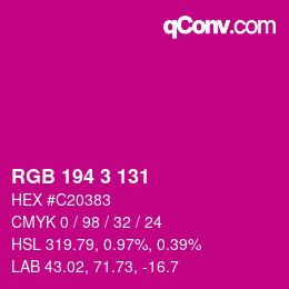 Color code: RGB 194 3 131 | qconv.com