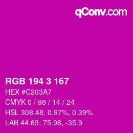 Color code: RGB 194 3 167 | qconv.com