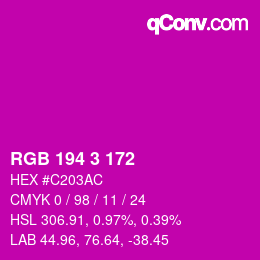 カラーコード: RGB 194 3 172 | qconv.com