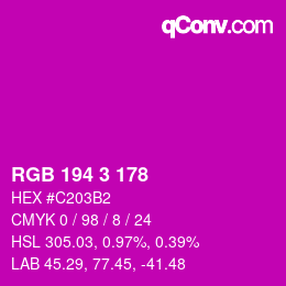 カラーコード: RGB 194 3 178 | qconv.com