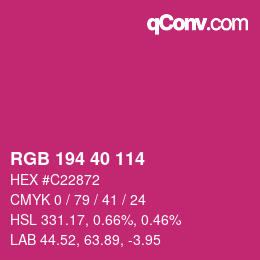 Color code: RGB 194 40 114 | qconv.com