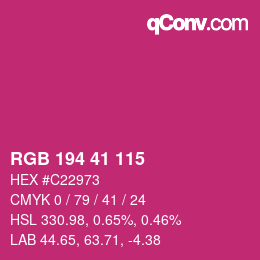 Color code: RGB 194 41 115 | qconv.com