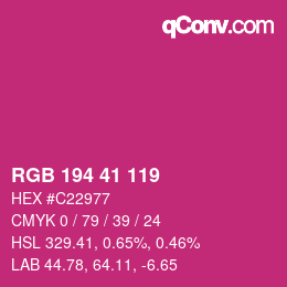 颜色代码: RGB 194 41 119 | qconv.com