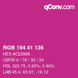 Color code: RGB 194 41 136 | qconv.com