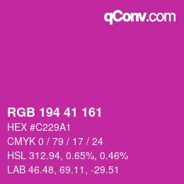 颜色代码: RGB 194 41 161 | qconv.com