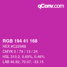 Color code: RGB 194 41 168 | qconv.com