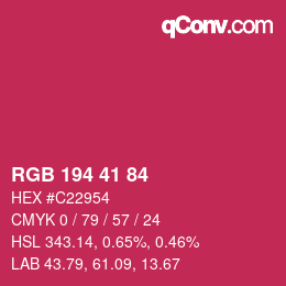 Color code: RGB 194 41 84 | qconv.com
