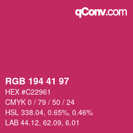 Color code: RGB 194 41 97 | qconv.com