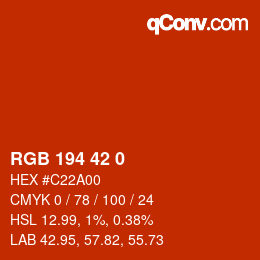 Color code: RGB 194 42 0 | qconv.com