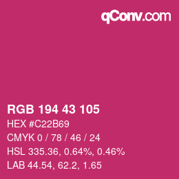 カラーコード: RGB 194 43 105 | qconv.com