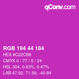 カラーコード: RGB 194 44 184 | qconv.com