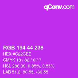 カラーコード: RGB 194 44 238 | qconv.com