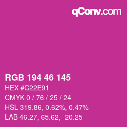 颜色代码: RGB 194 46 145 | qconv.com