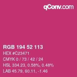 颜色代码: RGB 194 52 113 | qconv.com