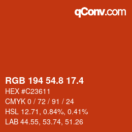 カラーコード: RGB 194 54.8 17.4 | qconv.com
