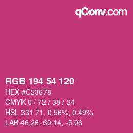 カラーコード: RGB 194 54 120 | qconv.com