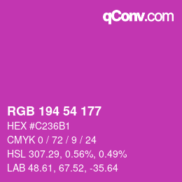 Color code: RGB 194 54 177 | qconv.com