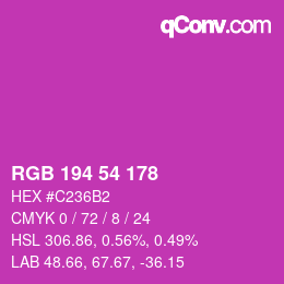 Color code: RGB 194 54 178 | qconv.com