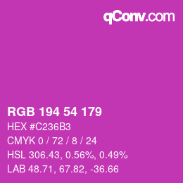 Color code: RGB 194 54 179 | qconv.com